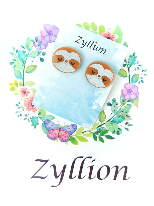 Sloth Studs Sterling Silver Earrings