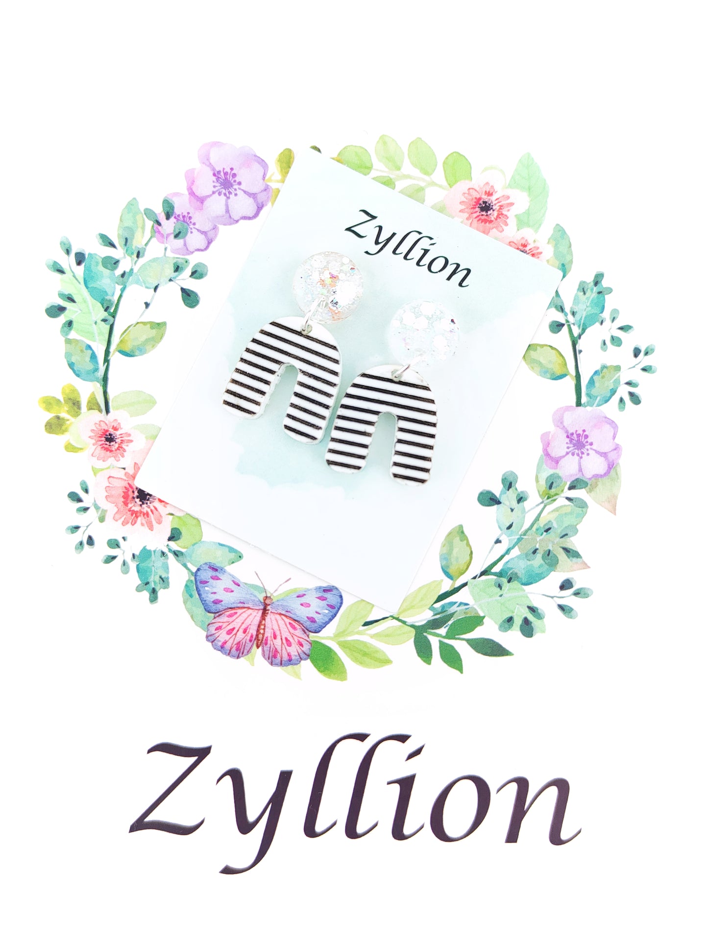 Mini Line U Shape Dangle Sterling Silver Earrings