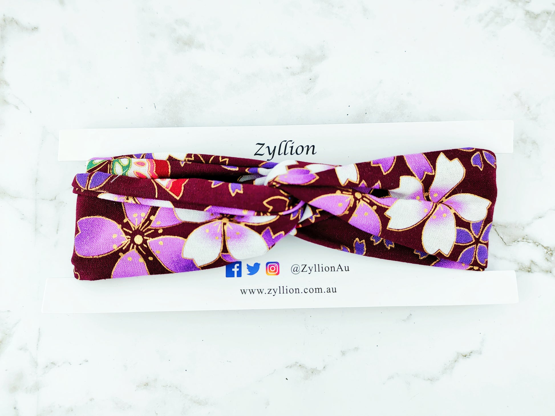 Floral Purple Wired Headband