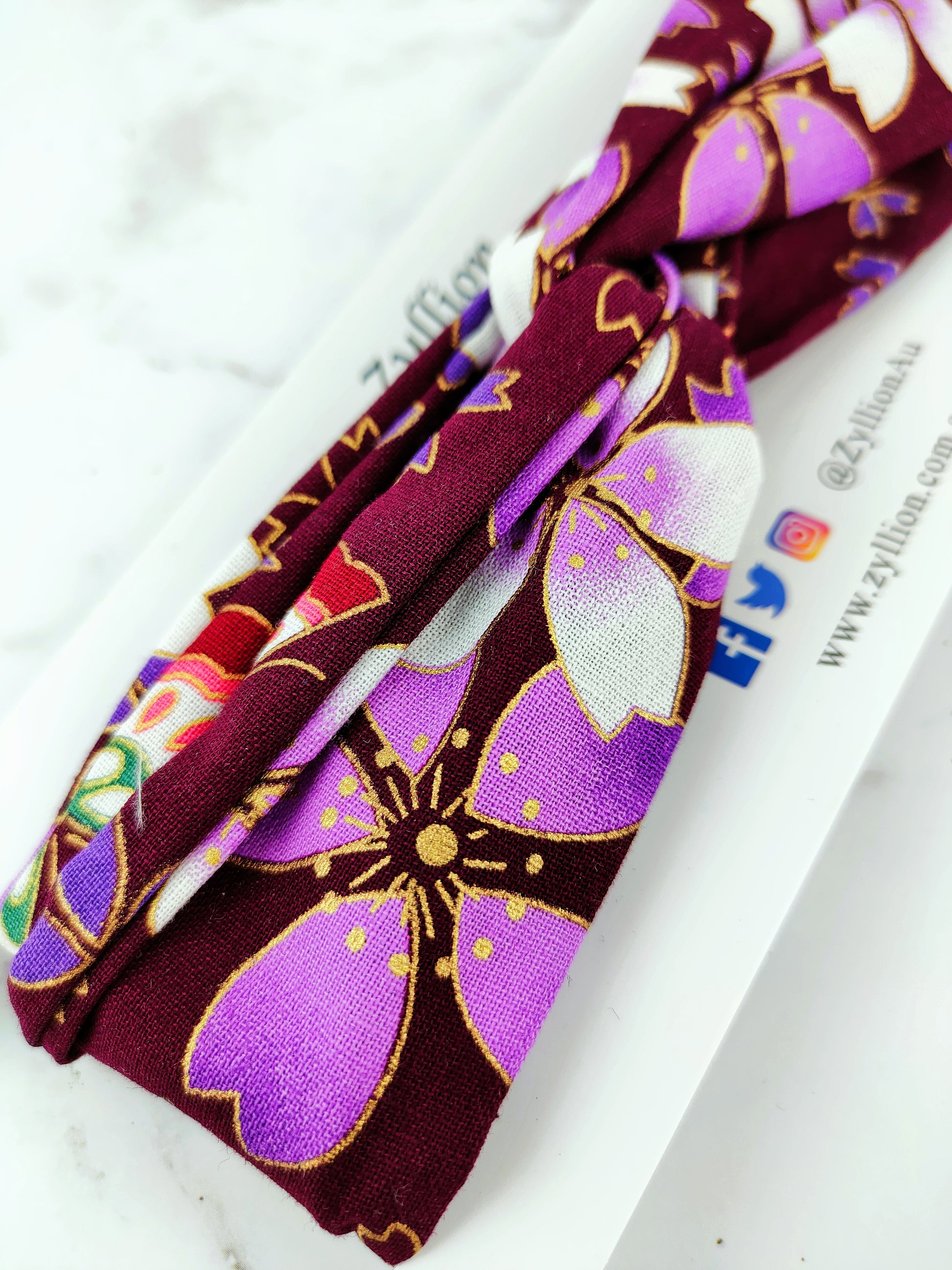 Floral Purple Wired Headband