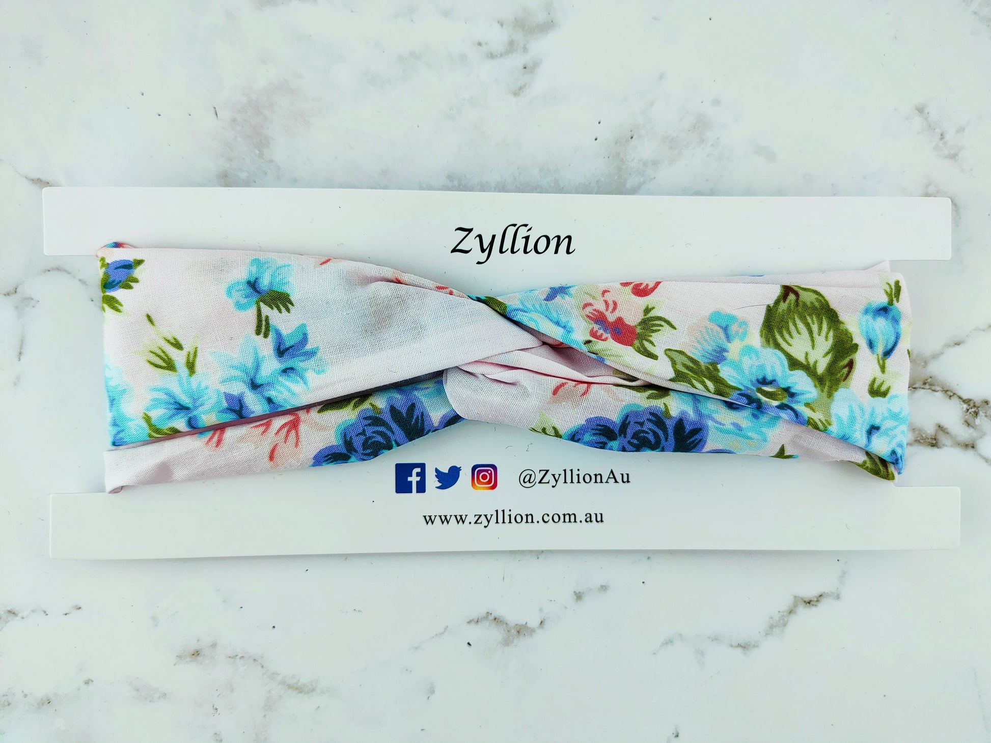 Blue Rose Wired Headband