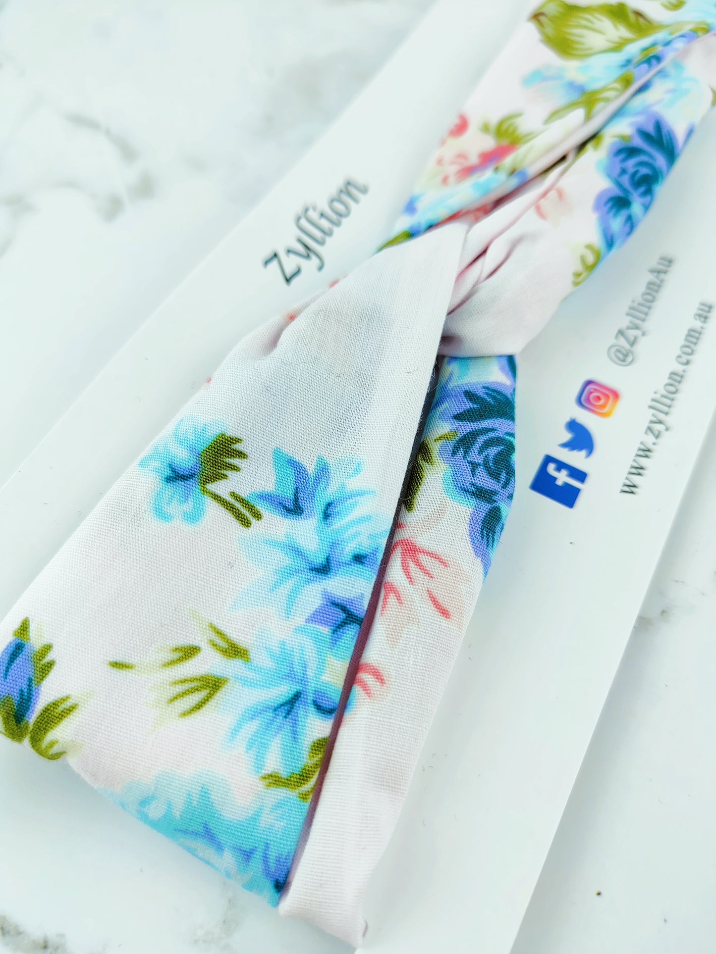 Blue Rose Wired Headband