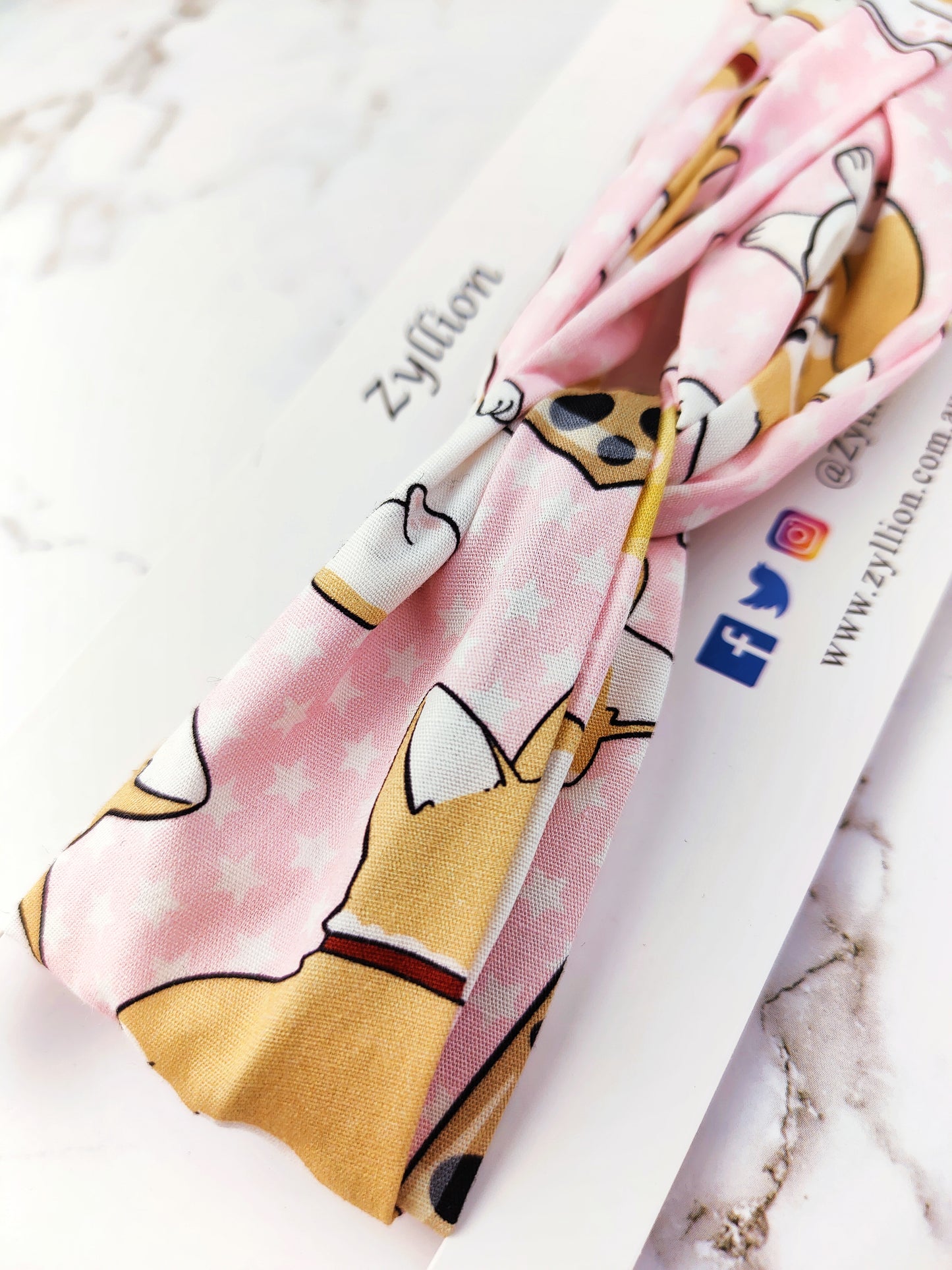 Corgi And Bubble Tea Wired Headband