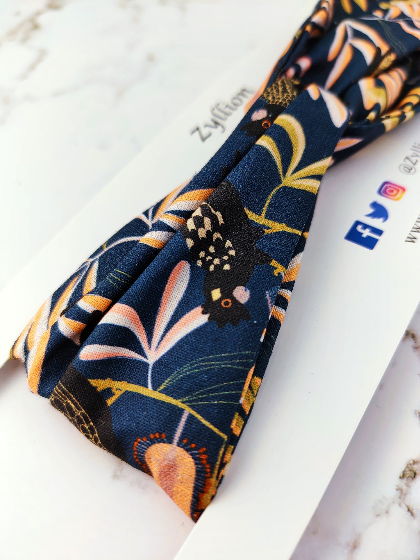 Gold Black Cockatoo Wired Headband