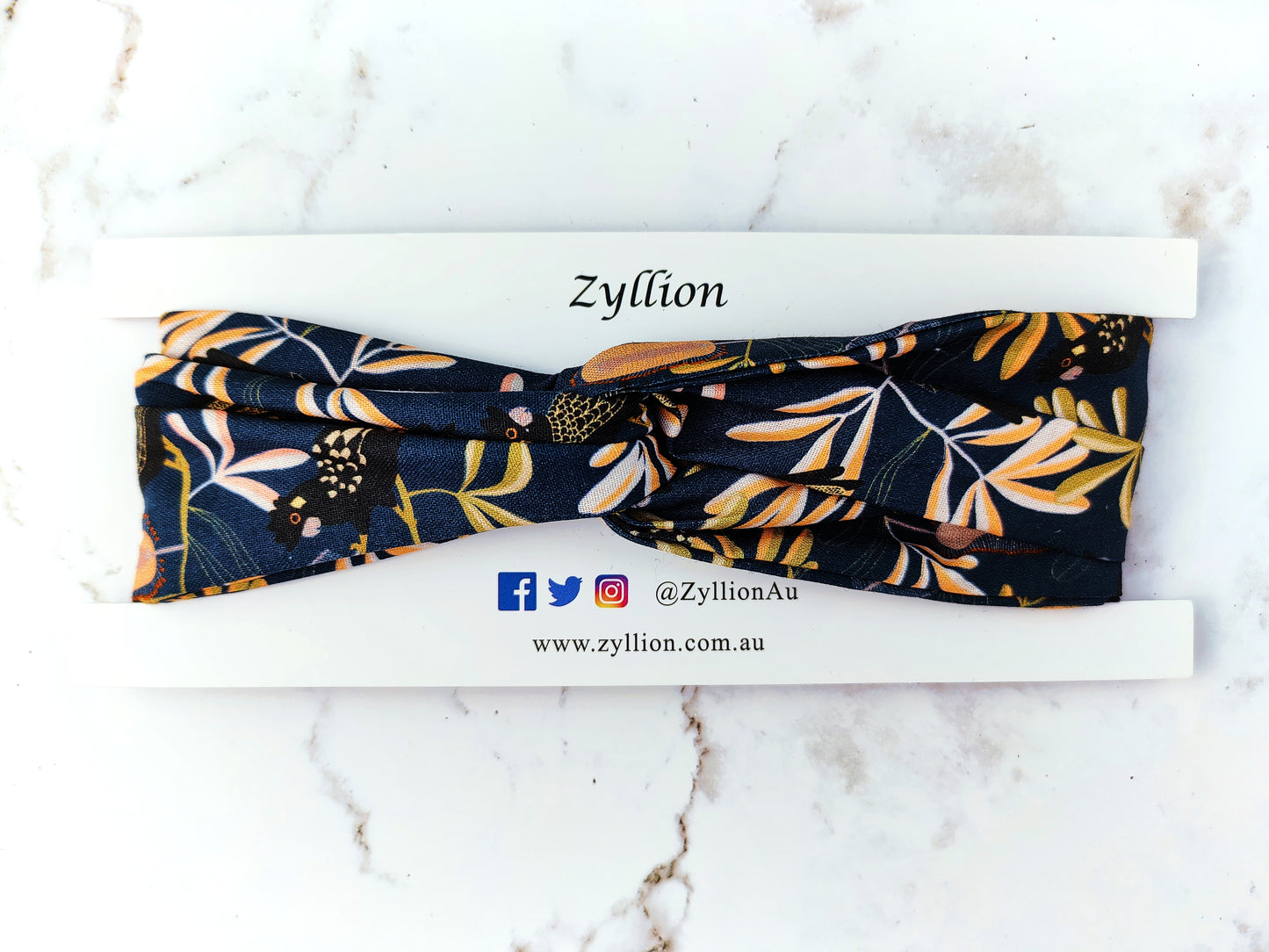 Gold Black Cockatoo Wired Headband