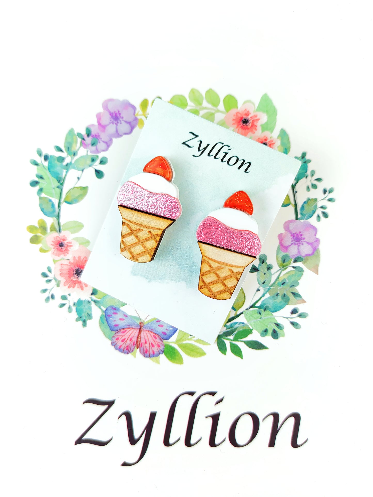 Ice Cream Studs Sterling Silver Earrings