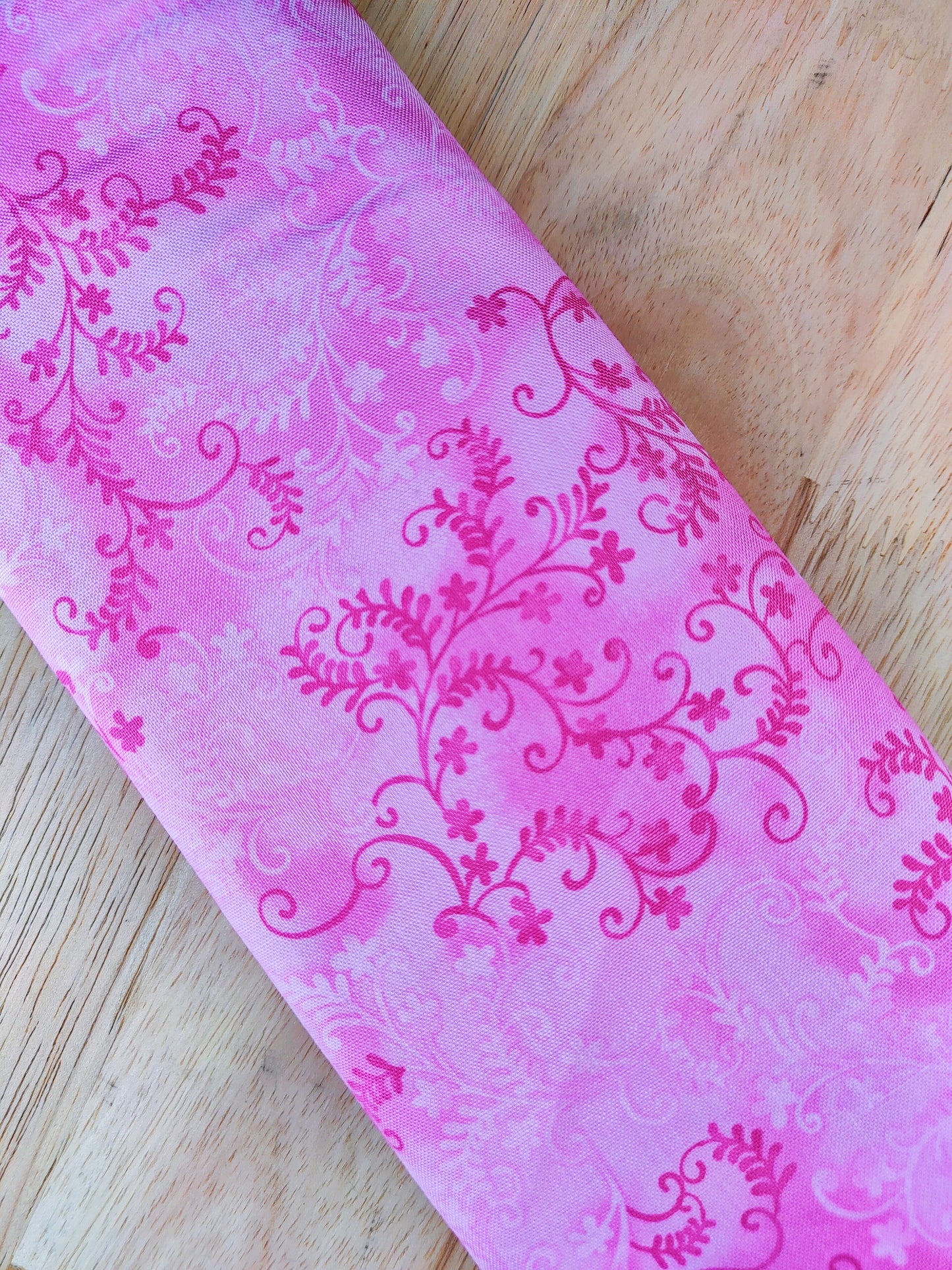 Pink Floral Wired Headband