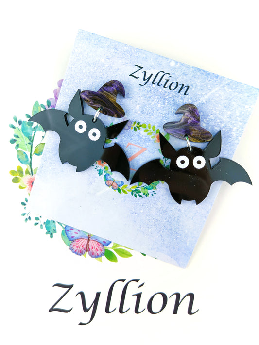 The Witches Bats Dangle Sterling Silver Earrings