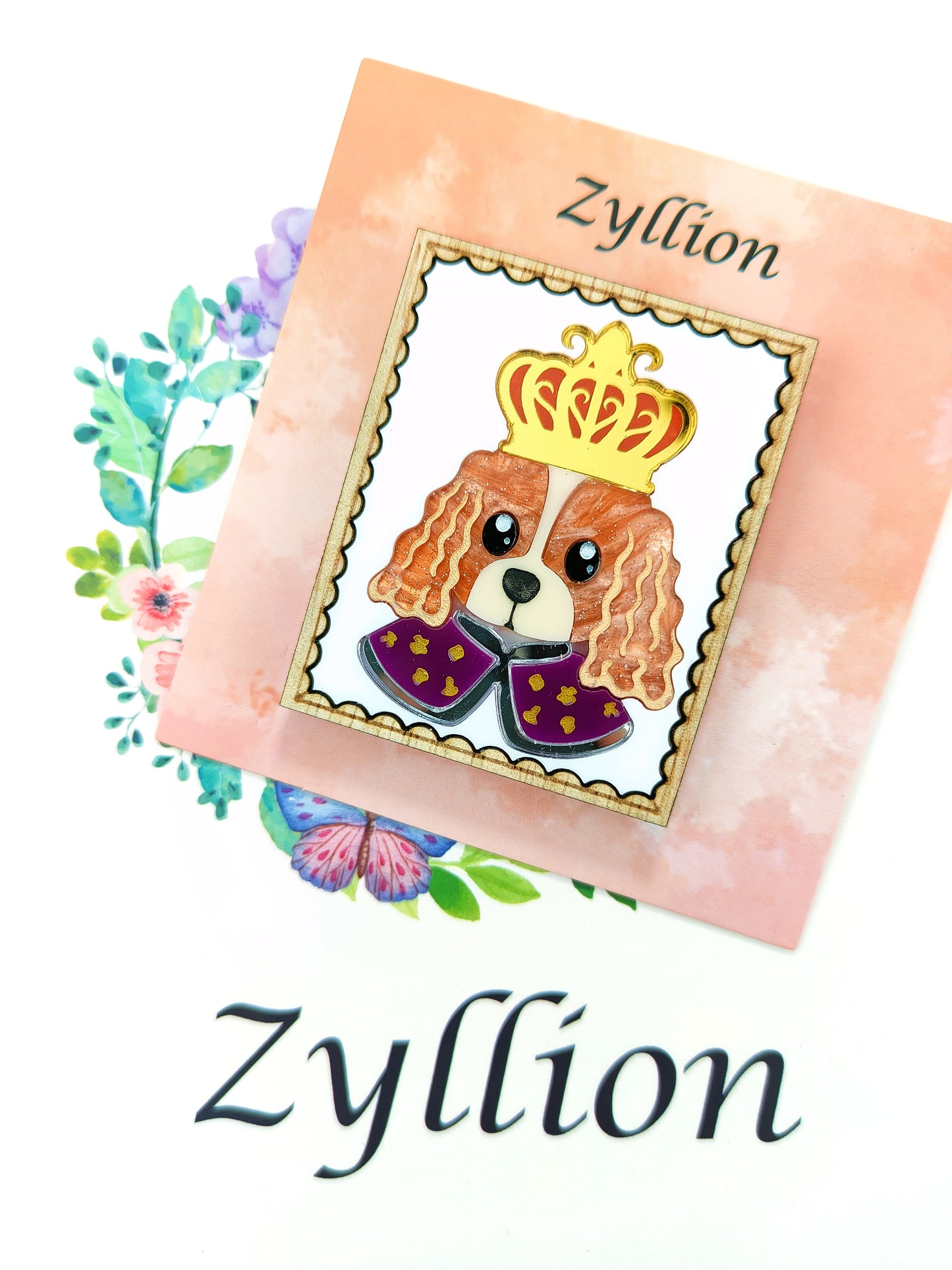 Cavalier Dog Brooch