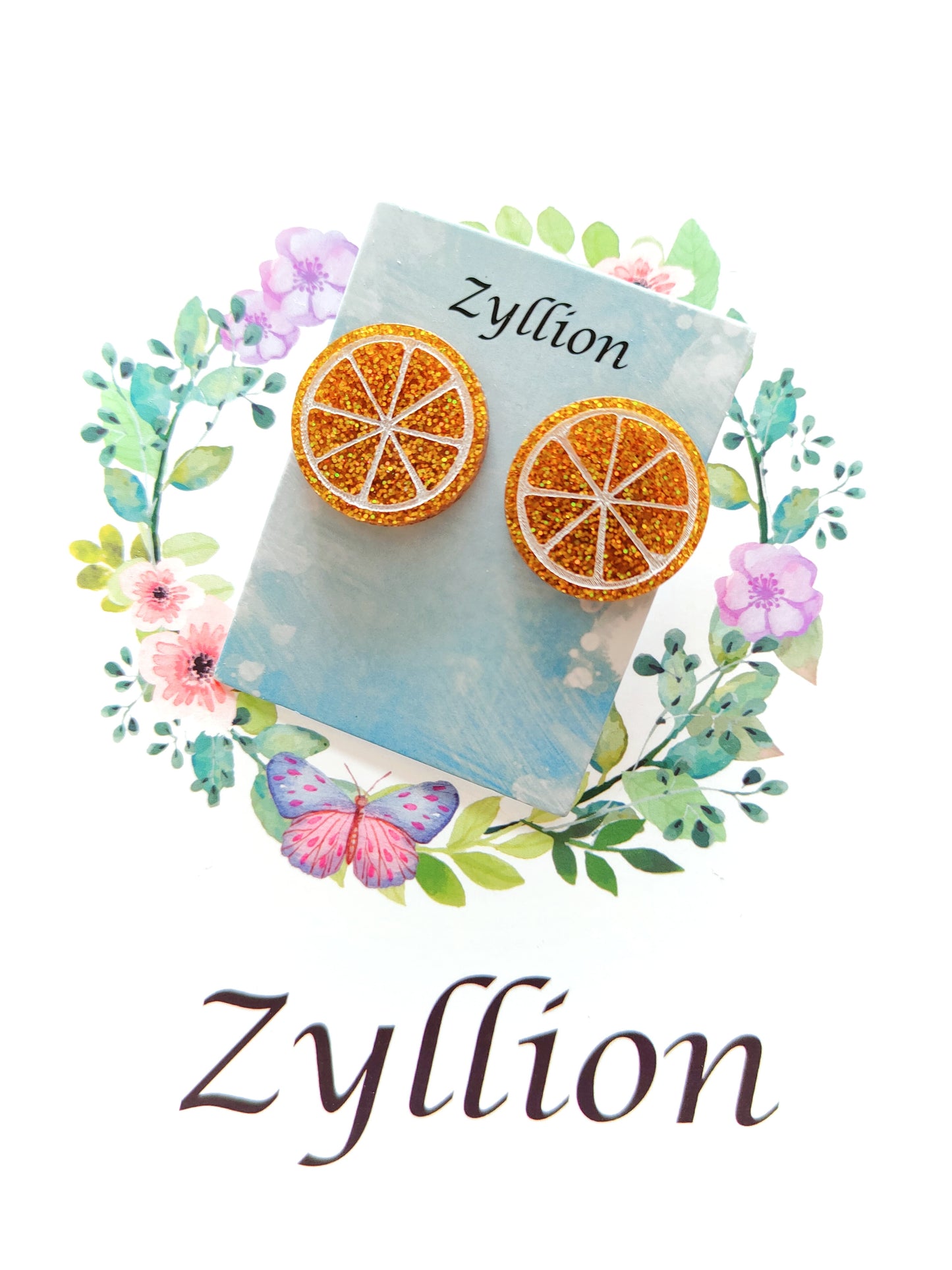 Lemon Studs Sterling Silver Earrings