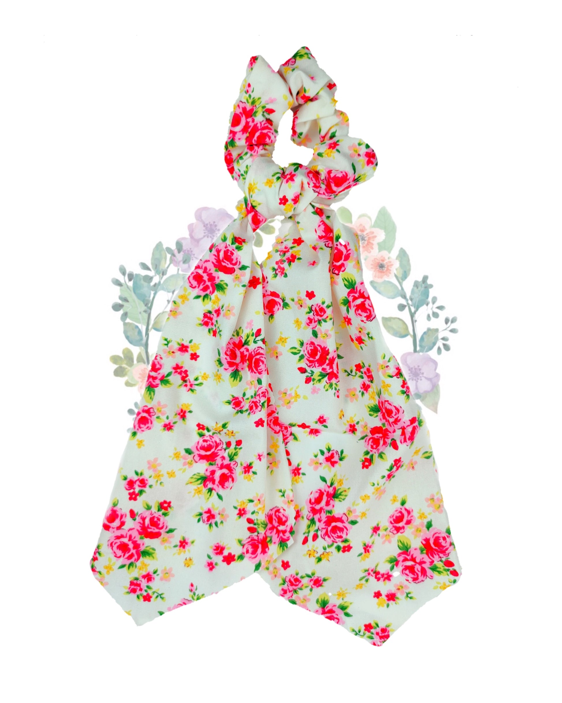 Floral 2 Hair Scarf Scrunchies