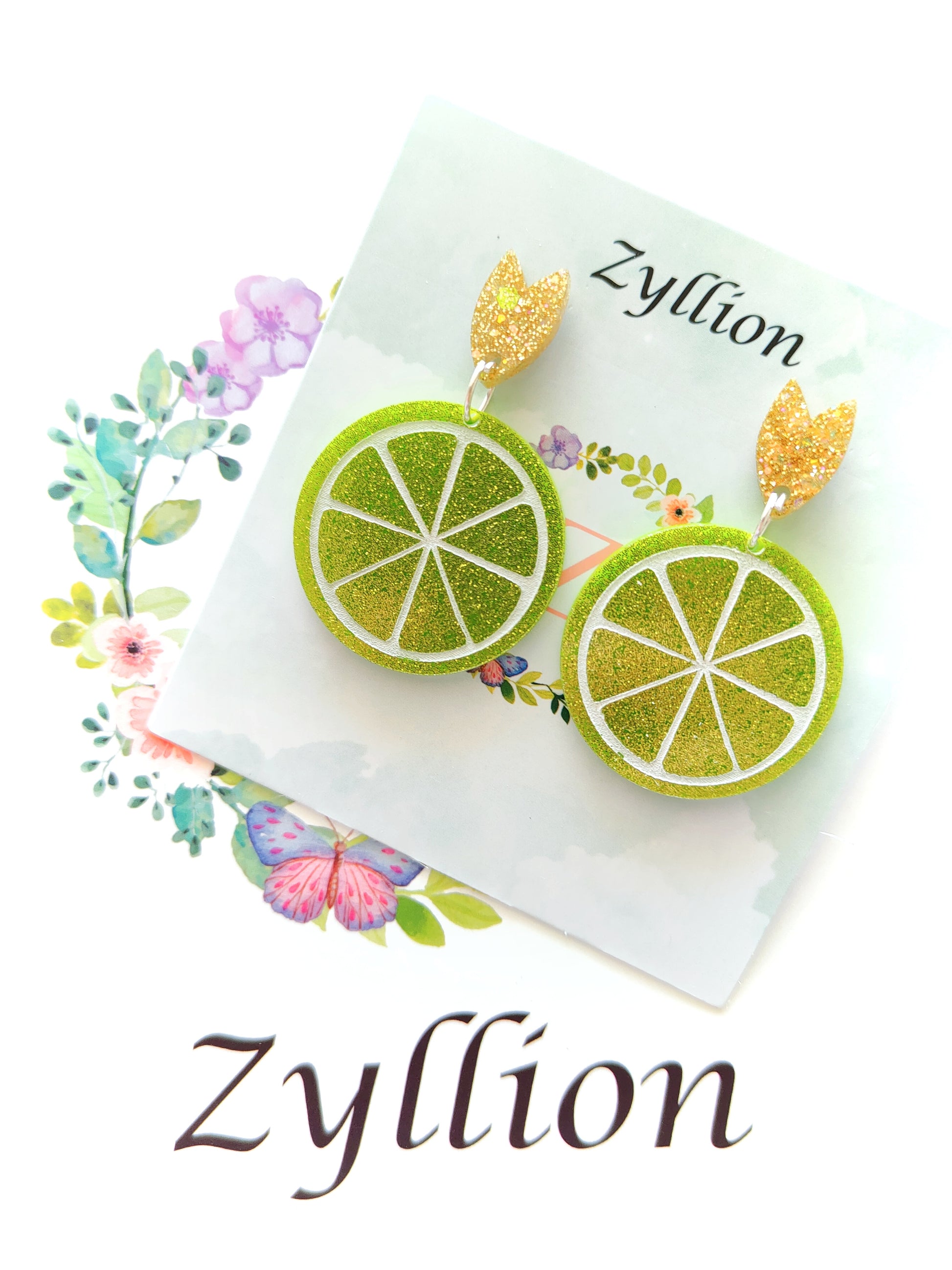 Lime Dangle Sterling Silver Earrings