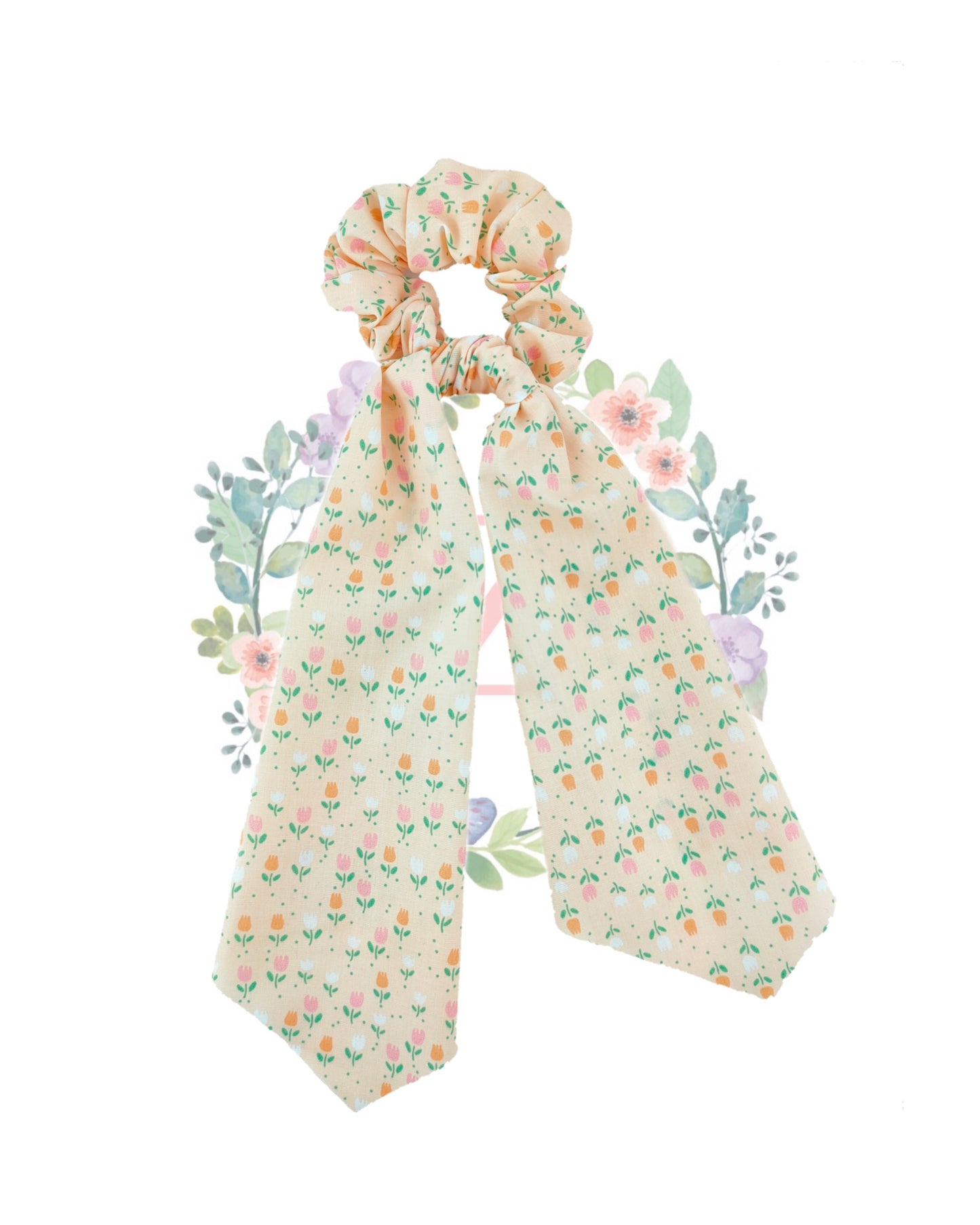 Tulip Light Orange Hair Scarf Scrunchies