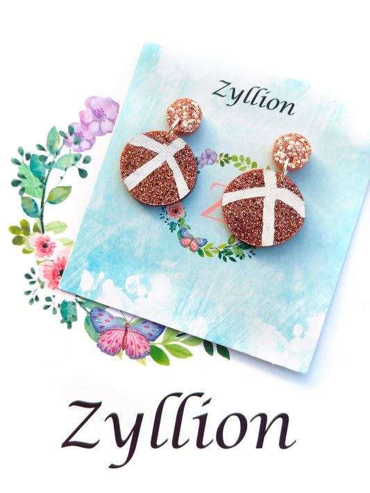 Hot Cross Bun Earrings