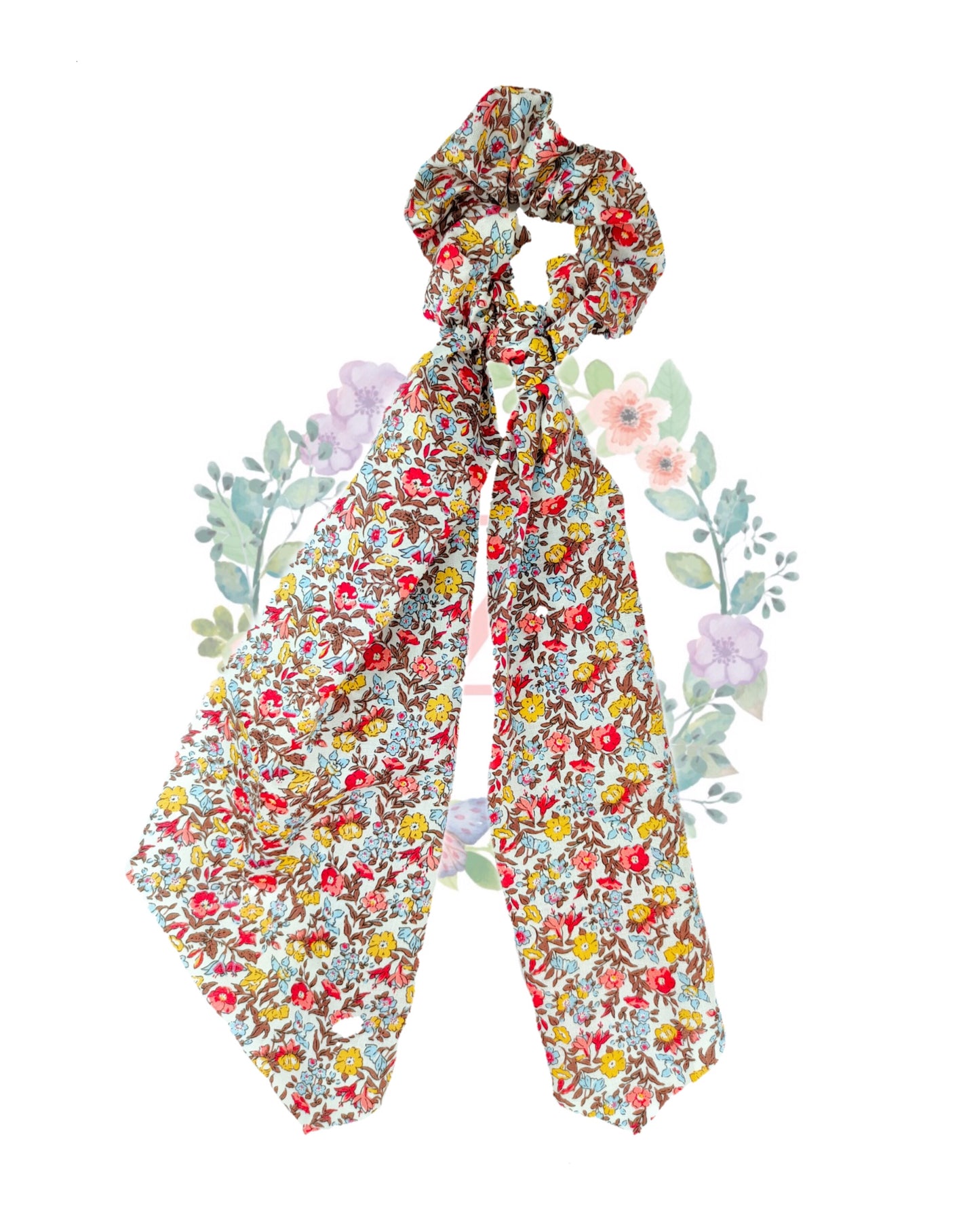 Floral 3 Hair Scarf Scrunchies