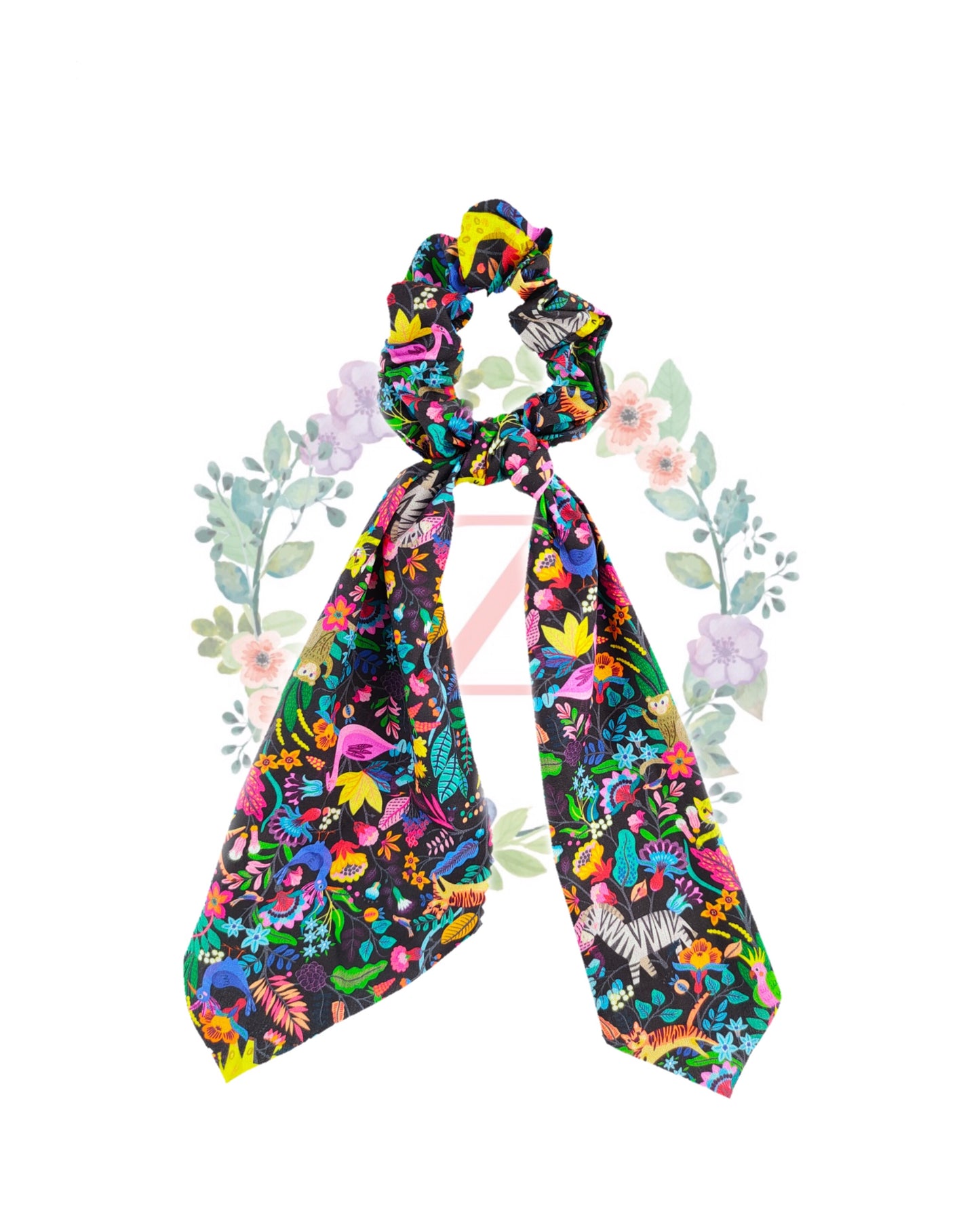 Rainbow Forest Hair Scarf Scrunchies