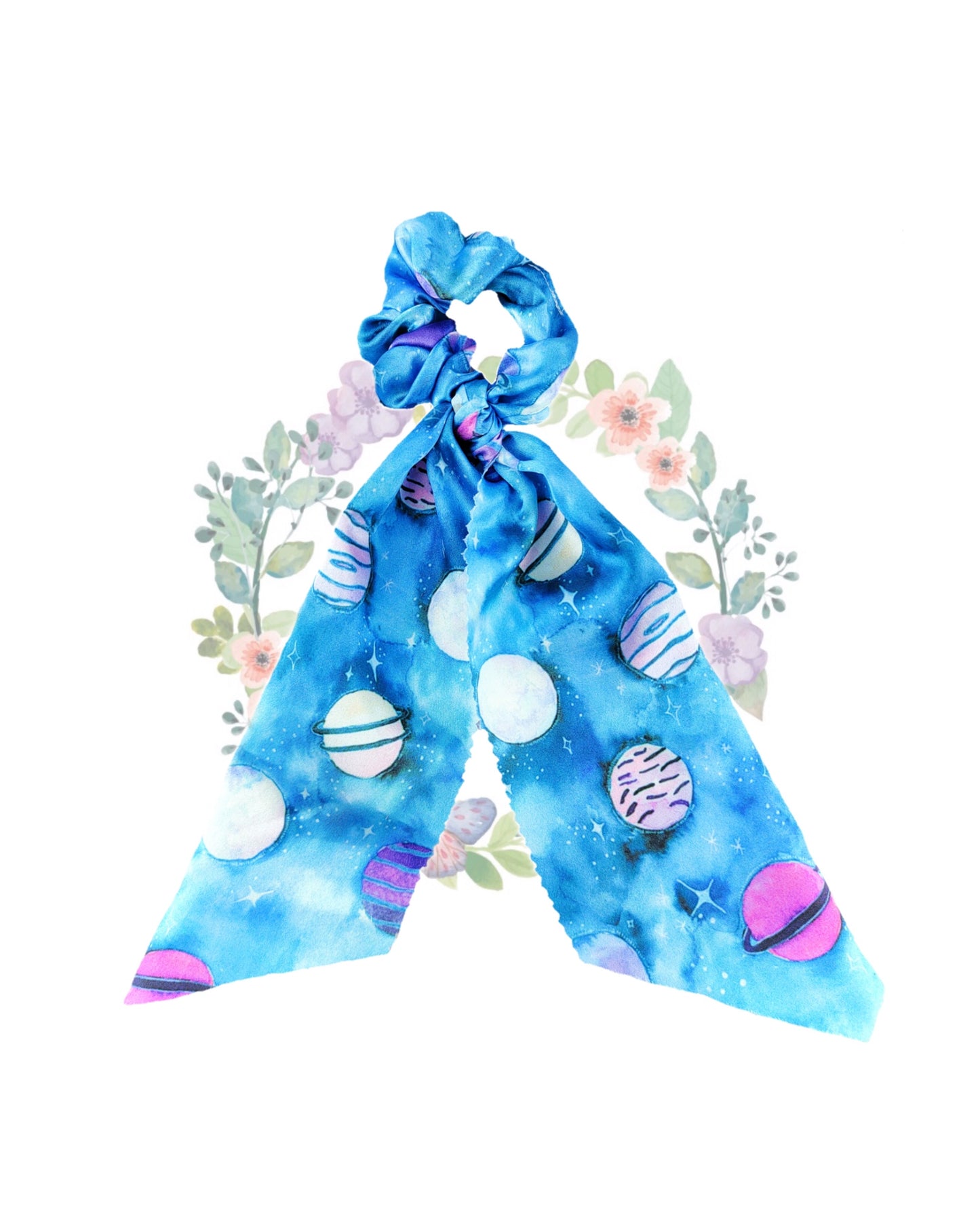 Orbit Blue Hair Scarf Scrunchies