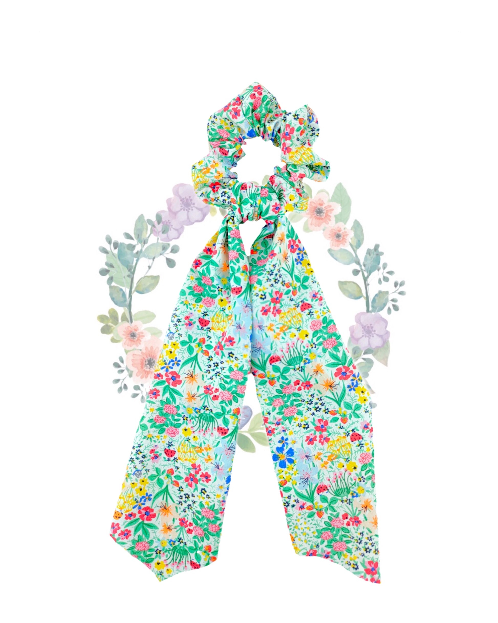 English Garden 2 Hair Scarf Scrunchies