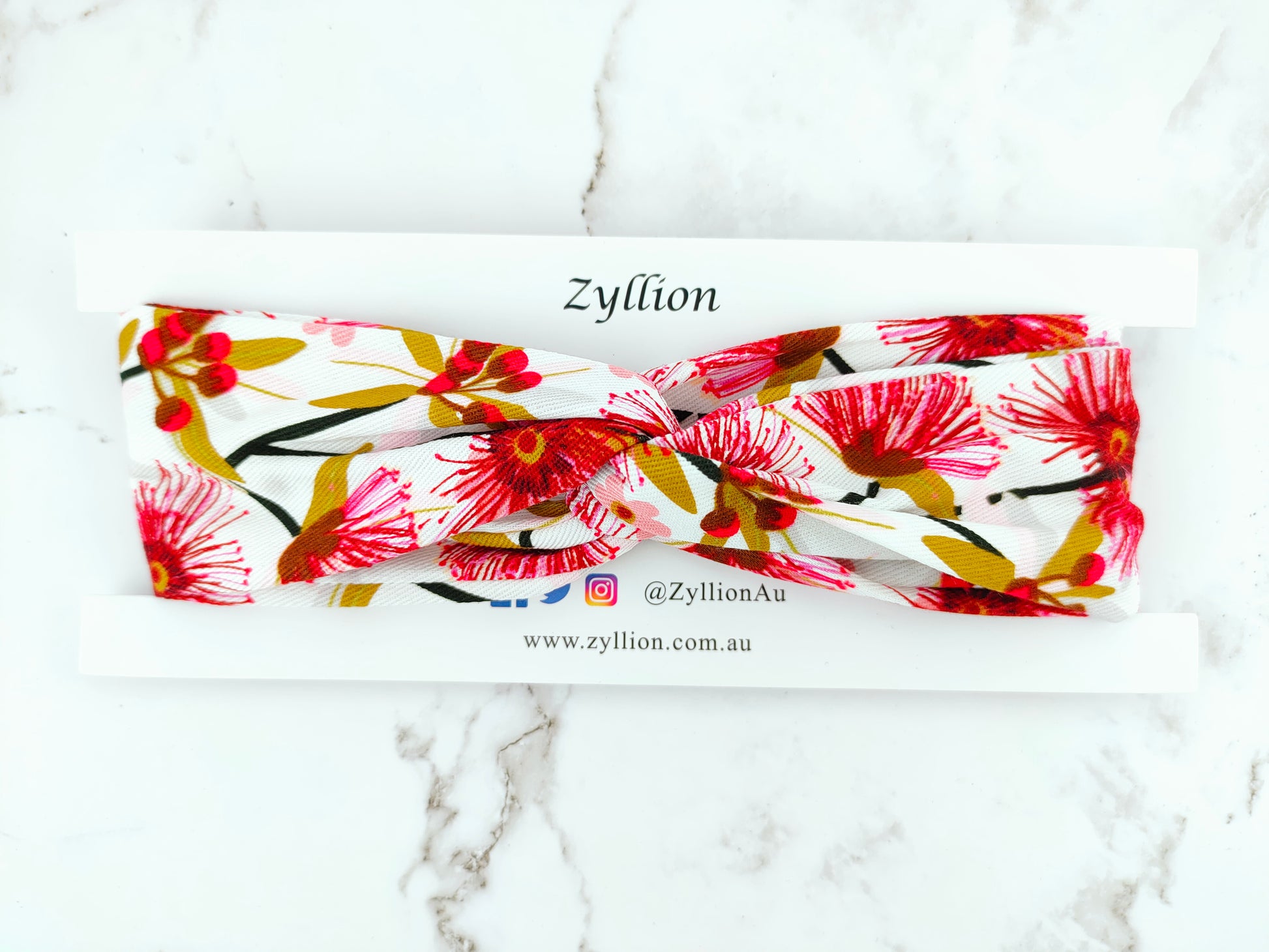 Red Floral Wired Headband