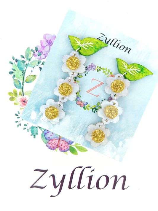 Daisy Chain handmade Sterling Silver Earrings