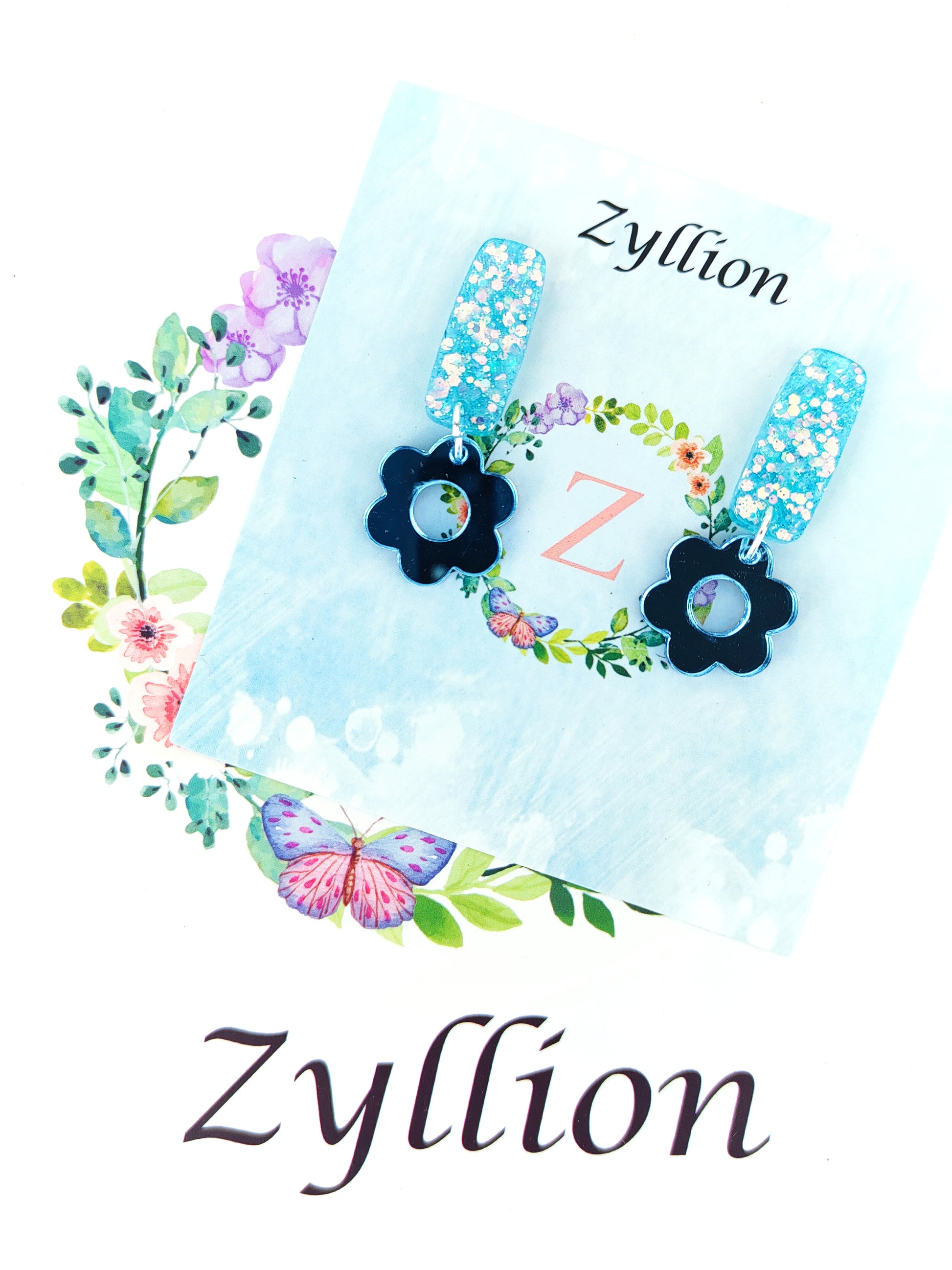 Mini daisy Droplets handmade Sterling Silver Earrings