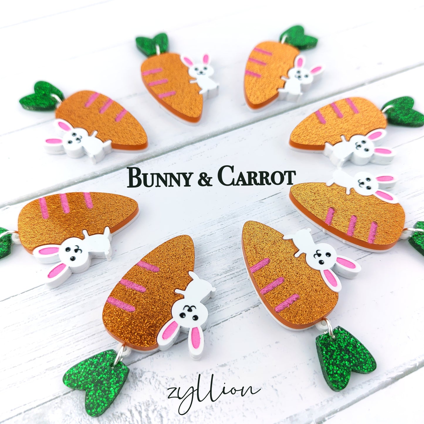 Carrot, I will never let you go Dangle Sterling Silver Earrings