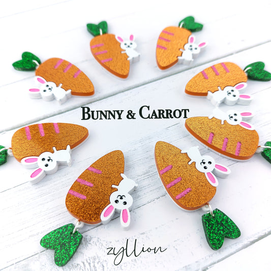 Carrot, I will never let you go Dangle Sterling Silver Earrings