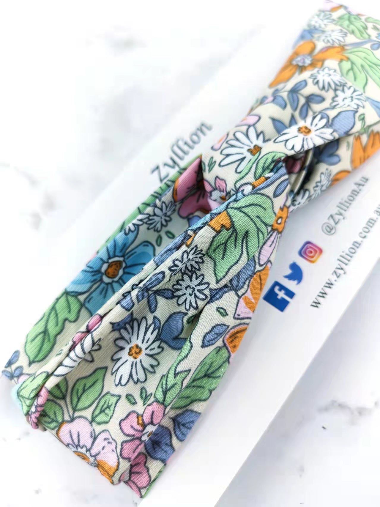 Blue flower bloom in winter Wired Headband
