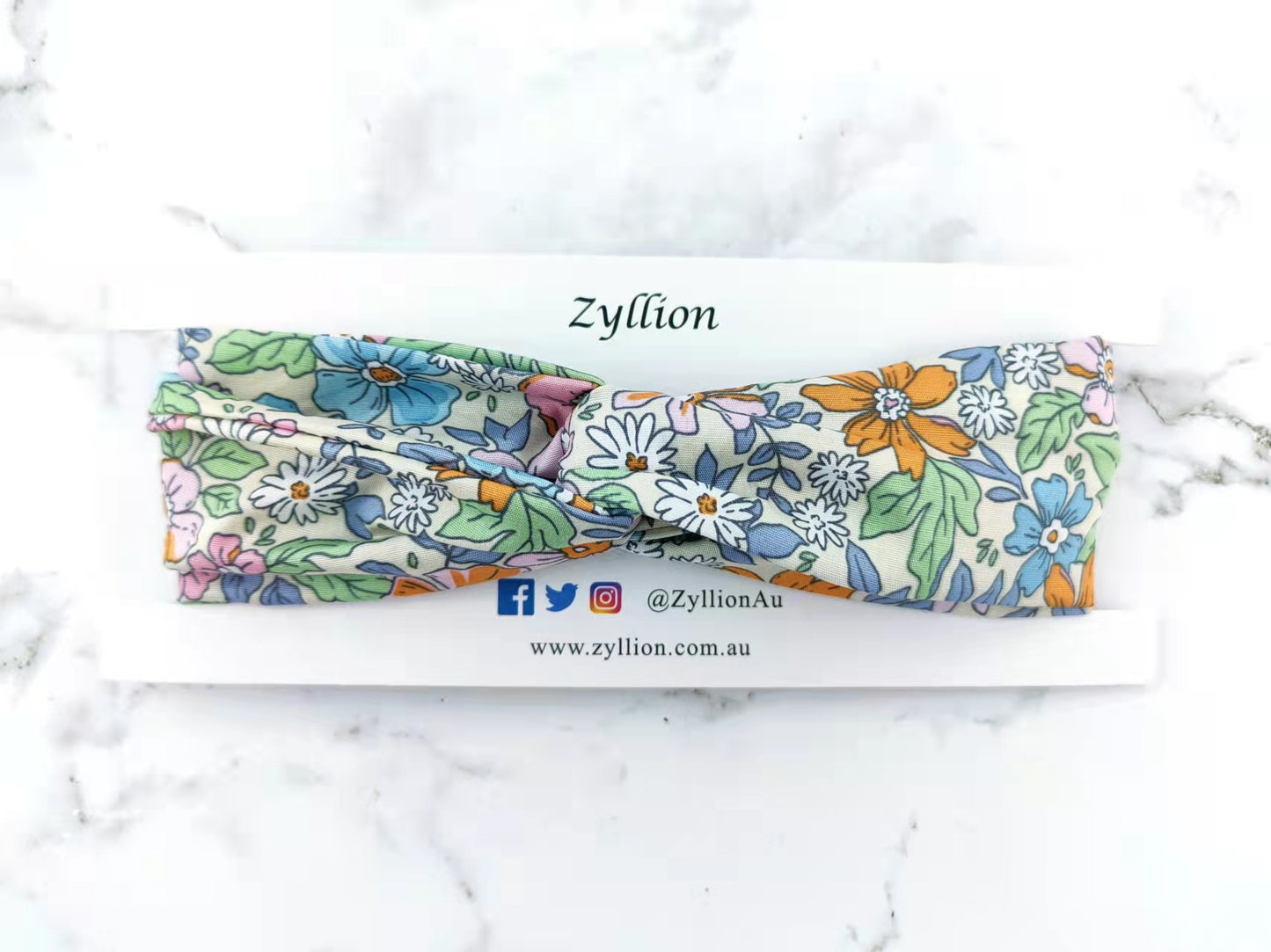 Blue flower bloom in winter Wired Headband