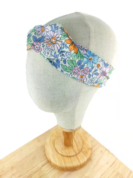 Blue flower bloom in winter Wired Headband