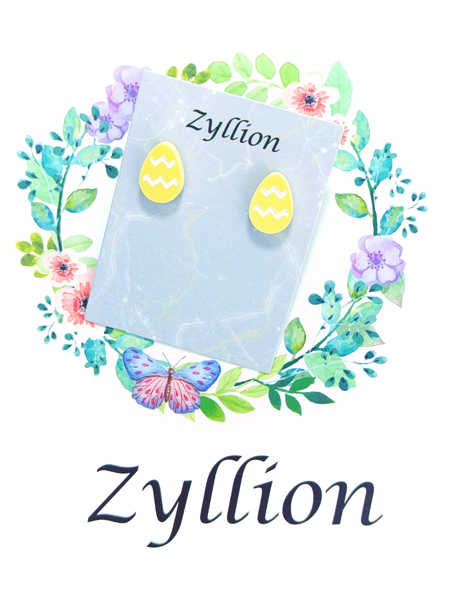 Easter egg Studs Sterling Silver Earrings