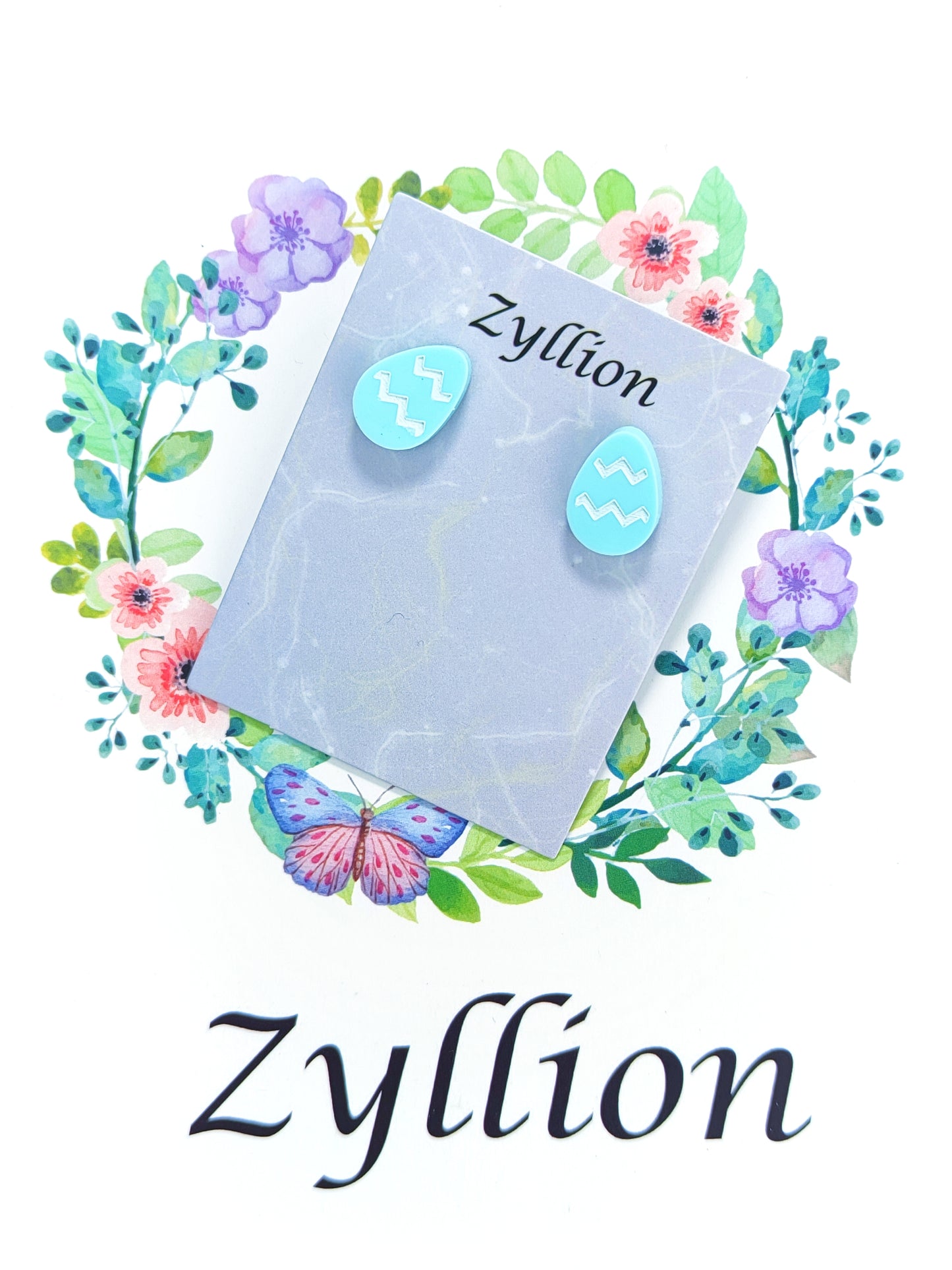 Easter egg Studs Sterling Silver Earrings