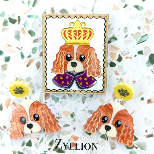 Cavalier Dog Brooch
