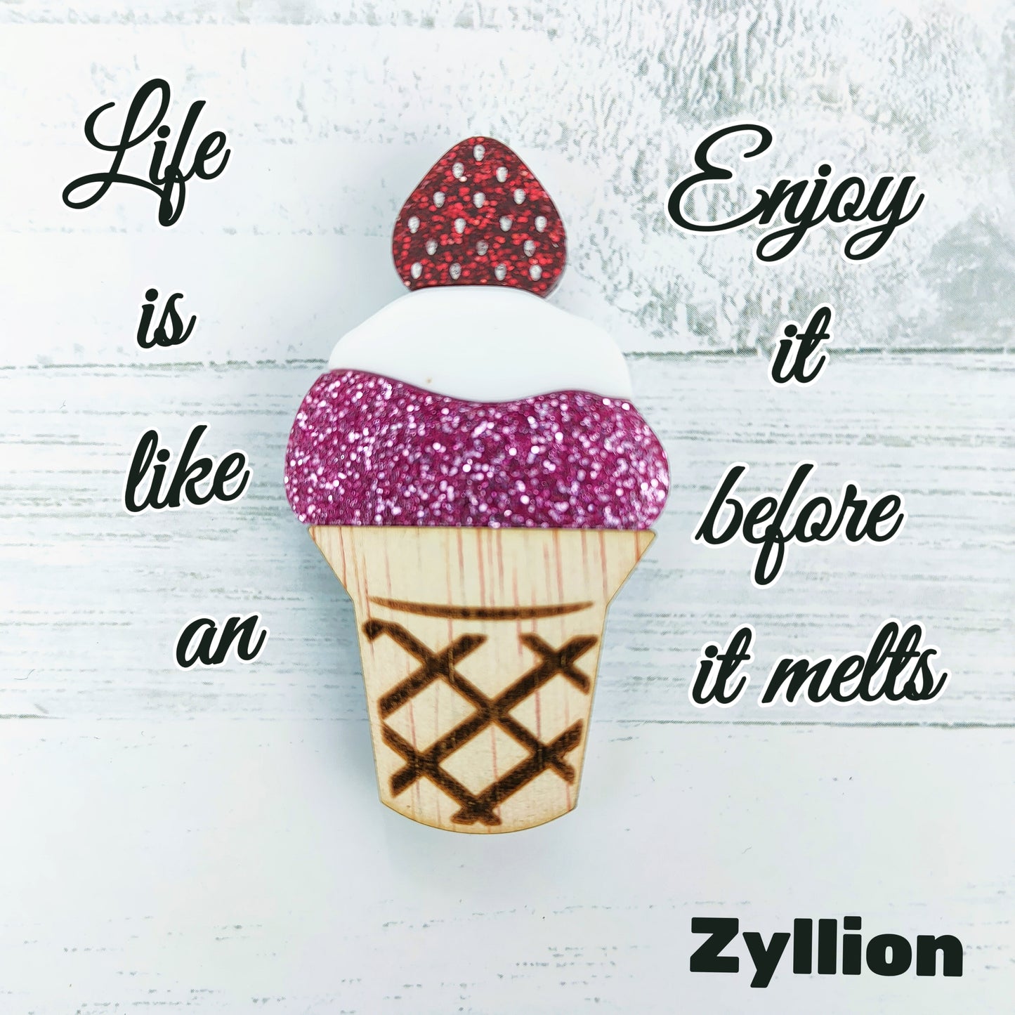 Strawberry ice cream Brooch