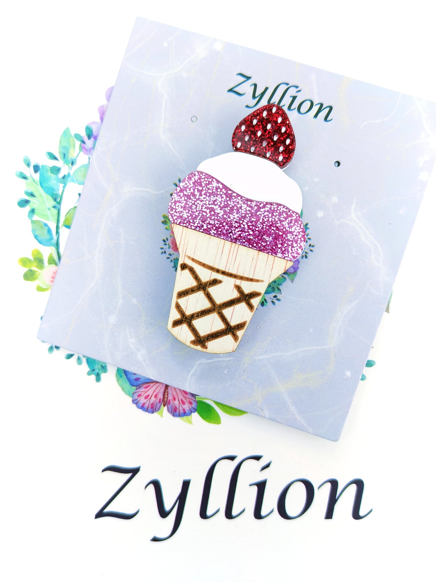 Strawberry ice cream Brooch