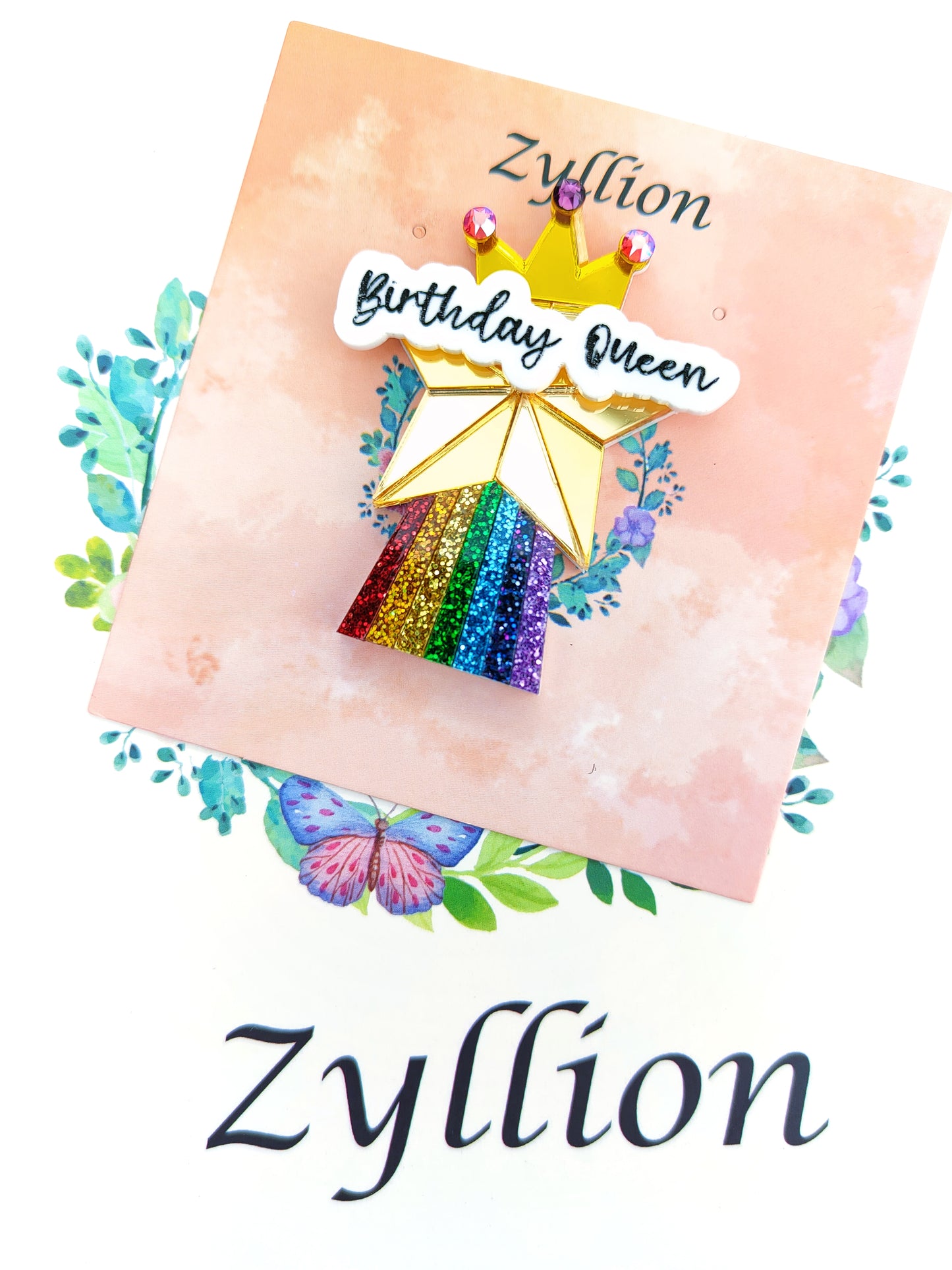 Rainbow Star birthday Brooch