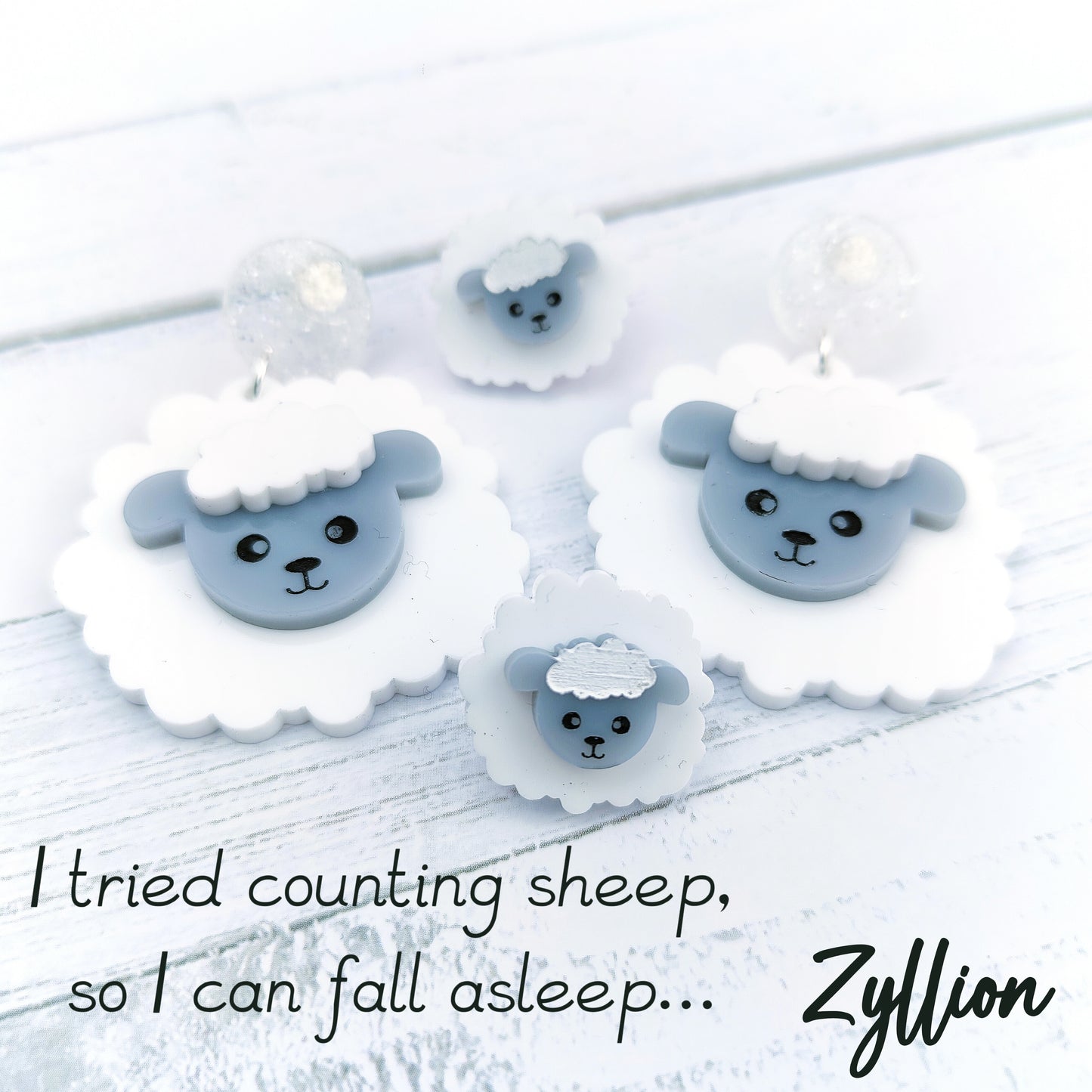 Sheep Dangle Sterling Silver Earrings