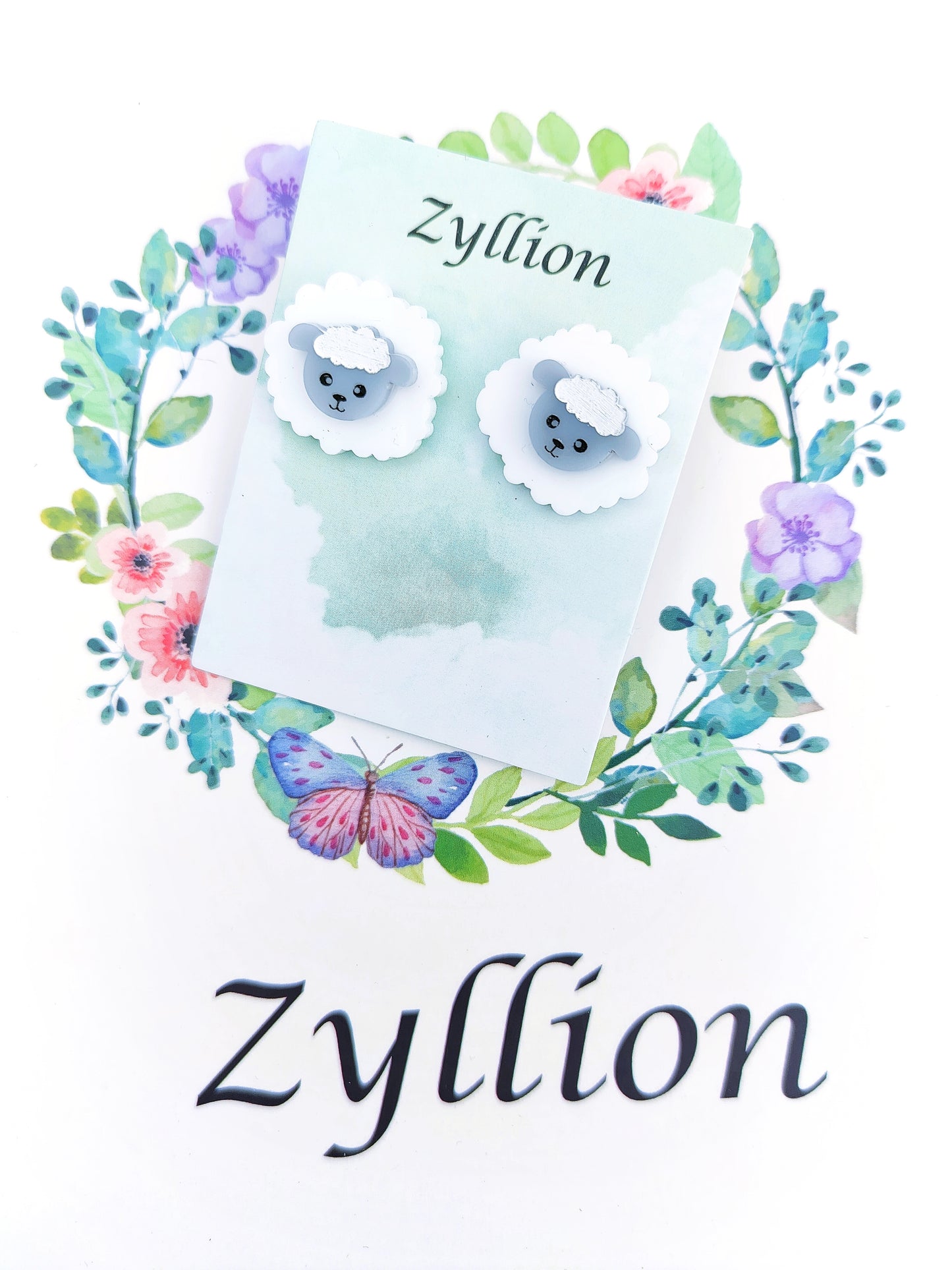 Mini sheep Studs Sterling Silver Earrings