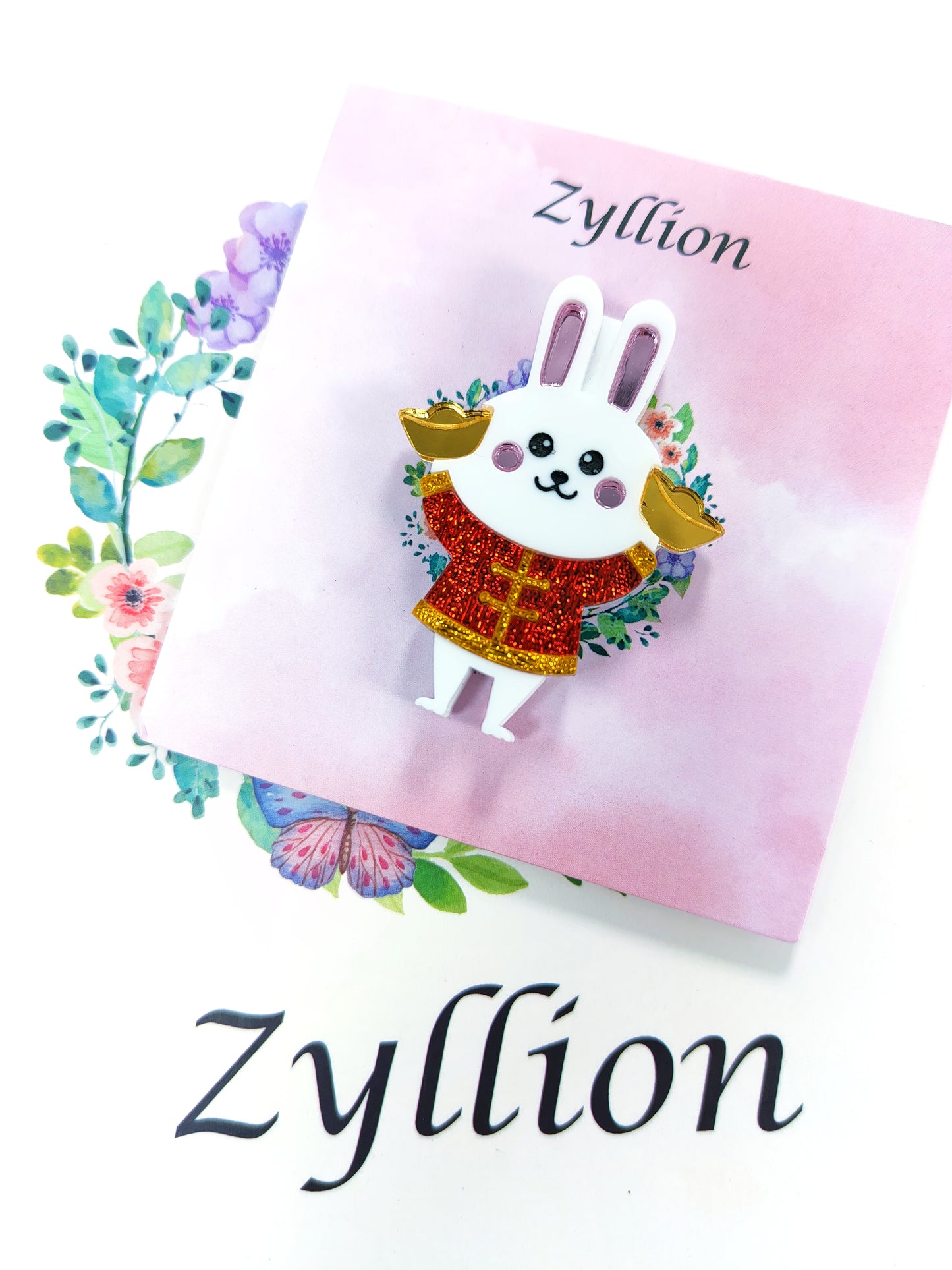 The happy bunny love money Brooch