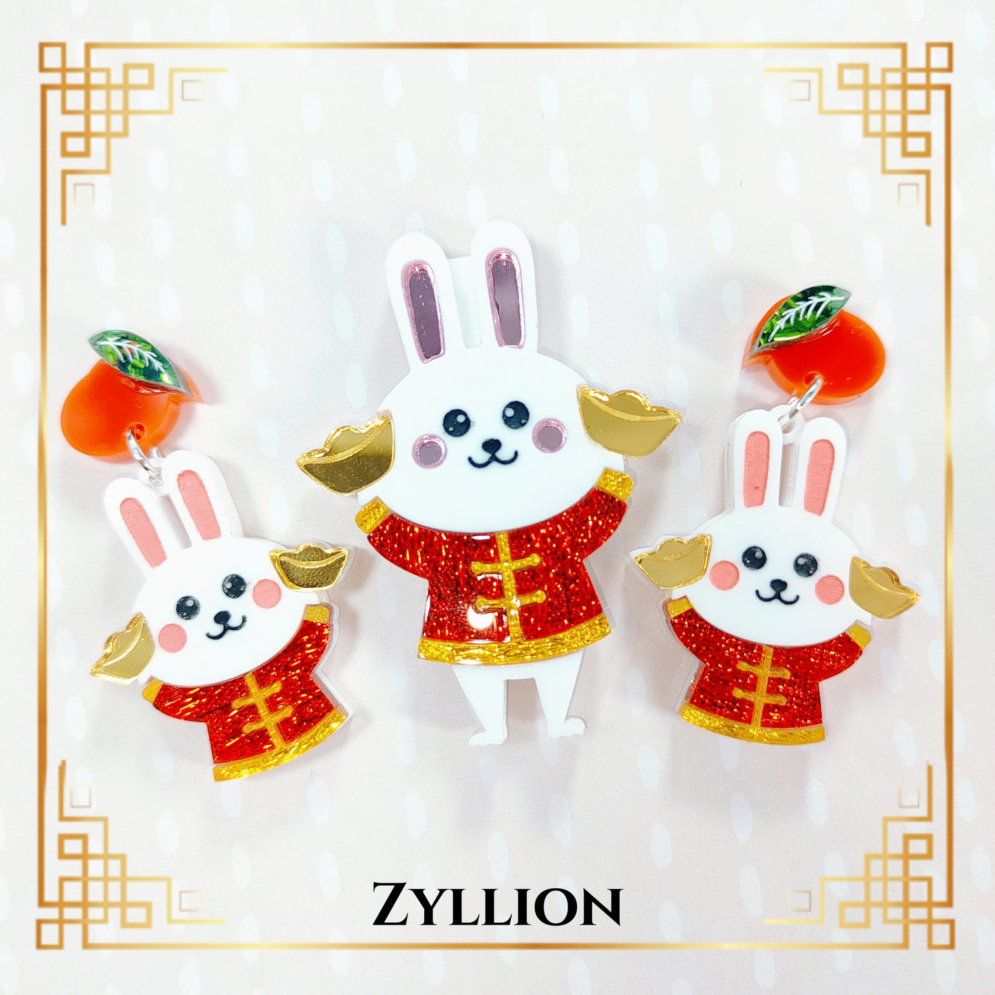 The happy bunny love money Brooch
