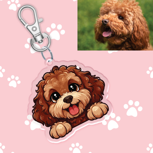 Brown Cavoodle Acrylic Keychain