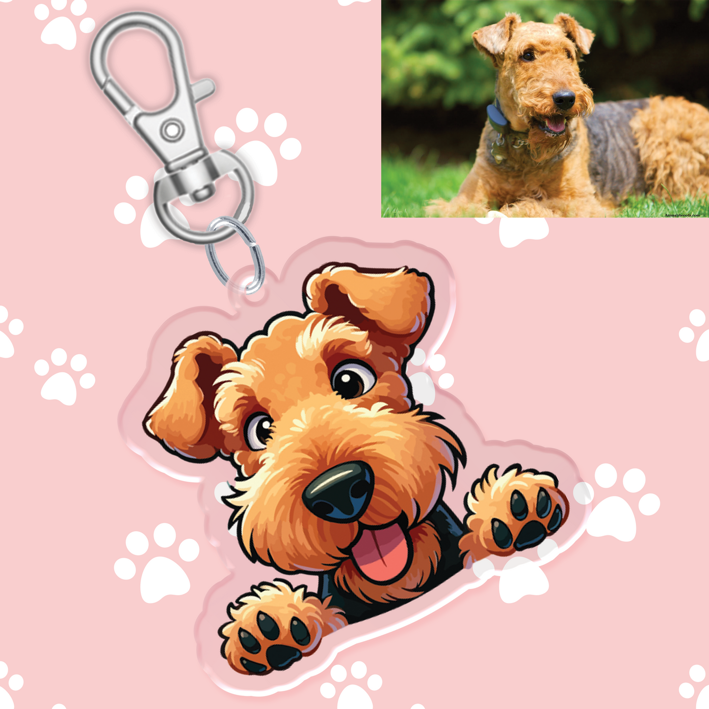 Airedale Terrier / Welsh Terrier Acrylic Keychain