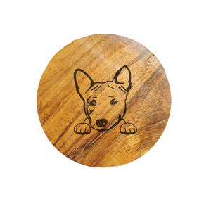 Basenji Dog Acacia Wood Coaster