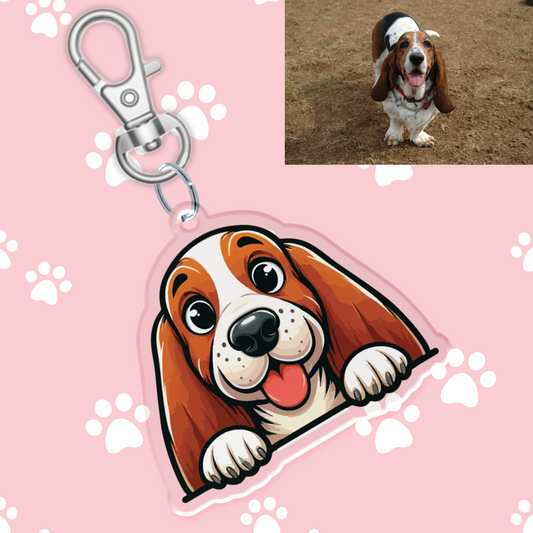 Basset Hound Acrylic Keychain