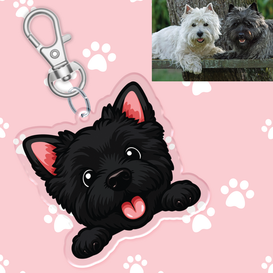 Black Westie Acrylic Keychain - Zyllion