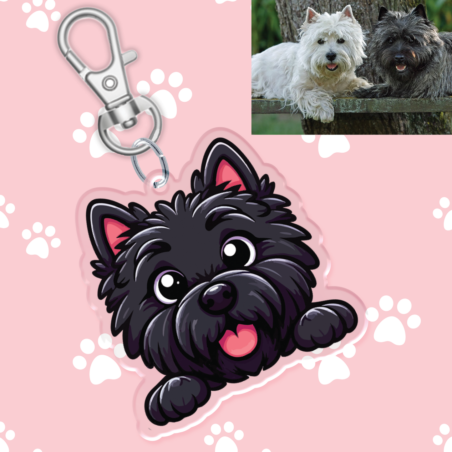 Black Westie Acrylic Keychain