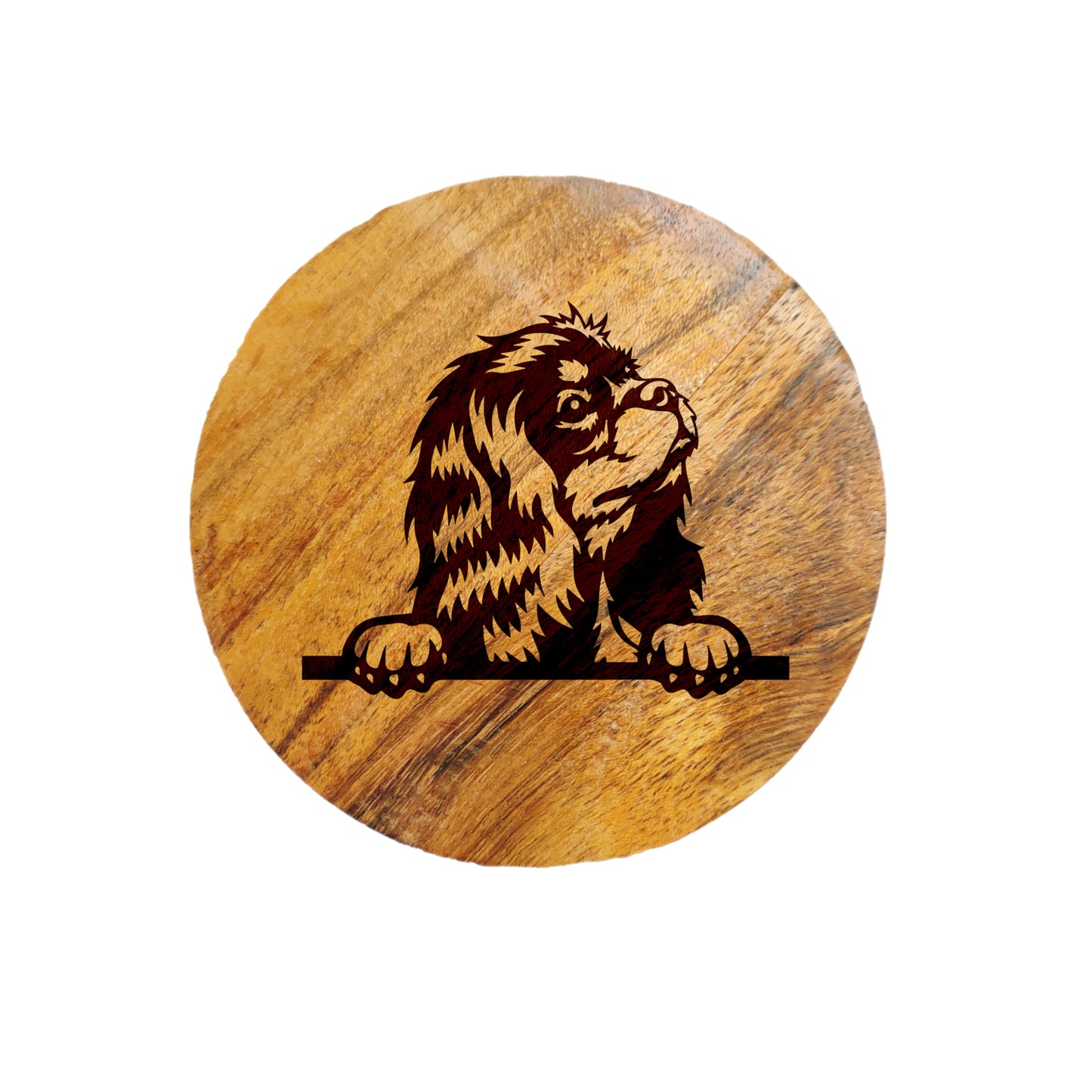 Cavalier Dog Acacia Wood Coaster