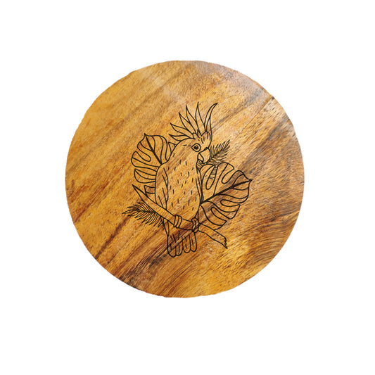 Cockatoo Acacia Wood Coaster