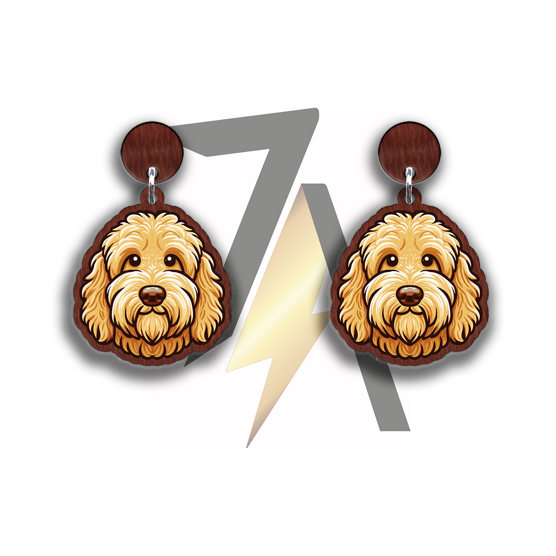 Golden Doodle (Groodle) Dangle Earrings