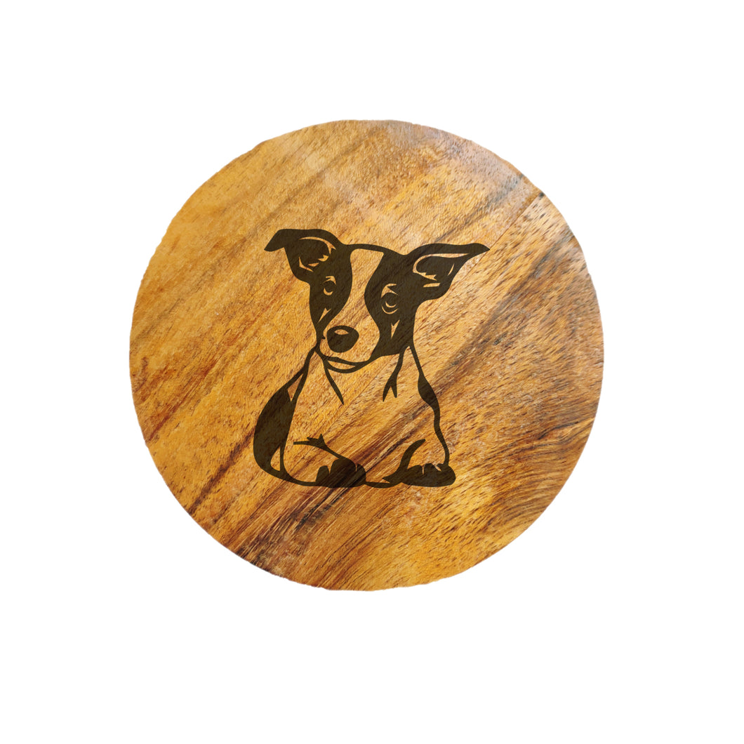 Jack Russell Terrier Dog Acacia Wood Coaster